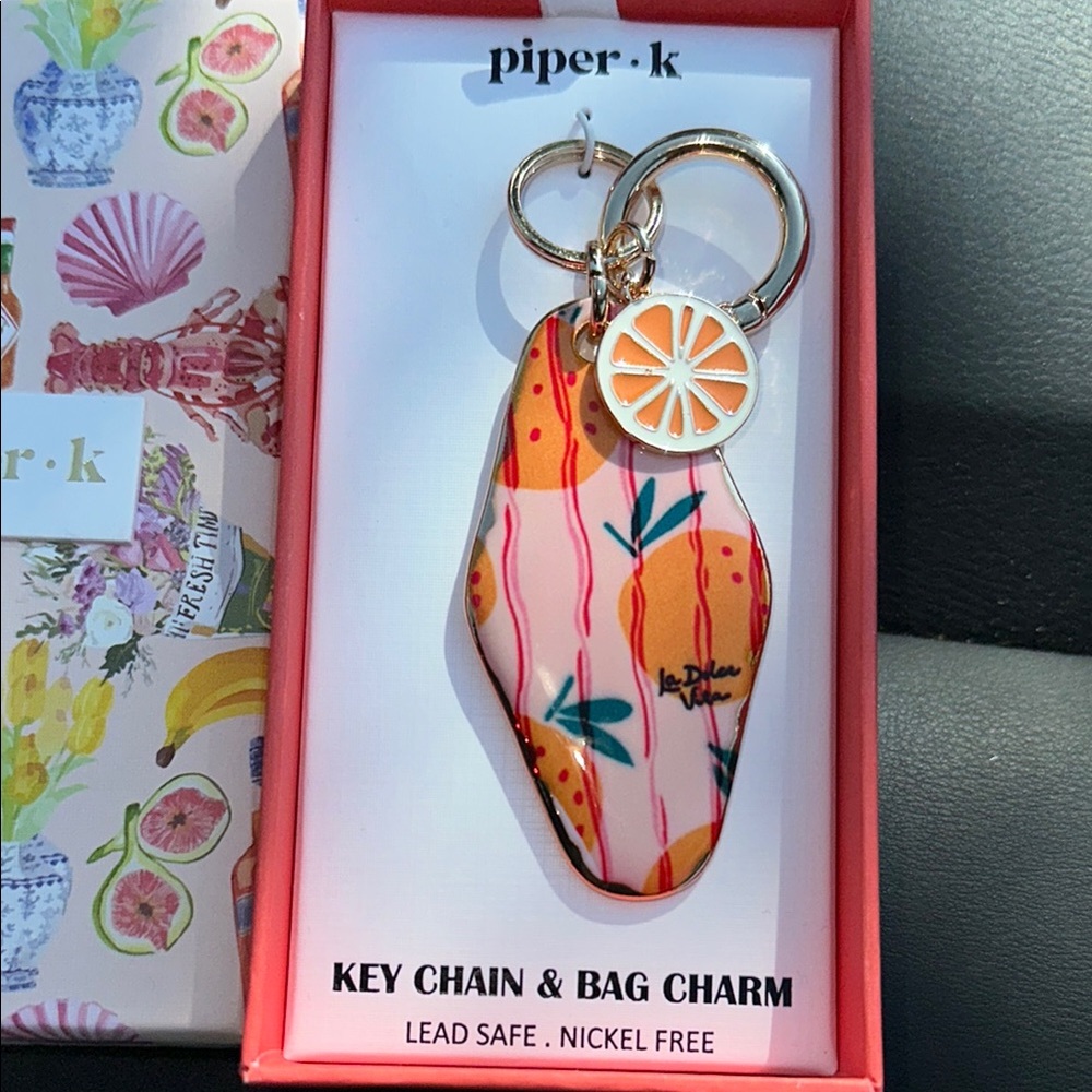 Piper K Orange 🍊 Key Chain & Bag Charm